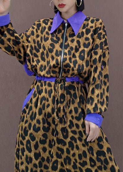 Unique Leopard Fall Spring Jumpsuit Pants