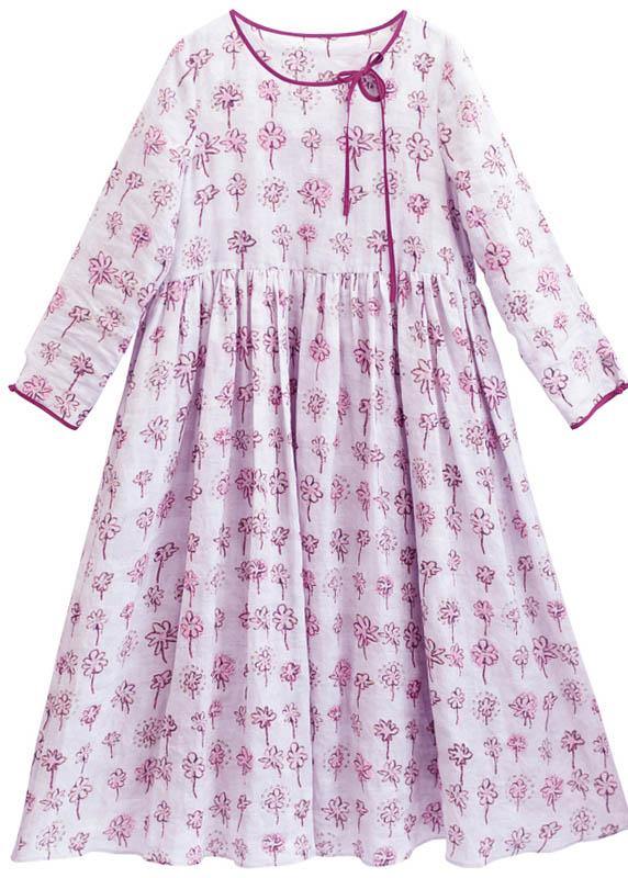 Unique O Neck Cinched Spring Quilting Clothes Tunic Robe Dress