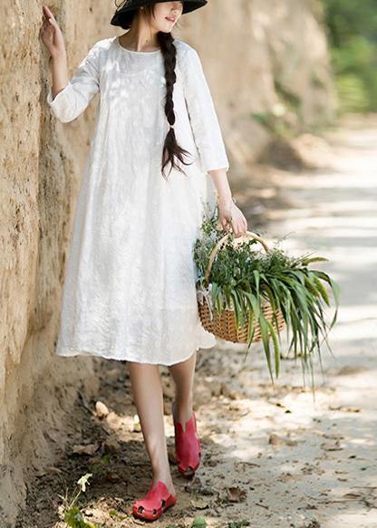 Unique O-neck Summer Wardrobes Inspiration White Dress