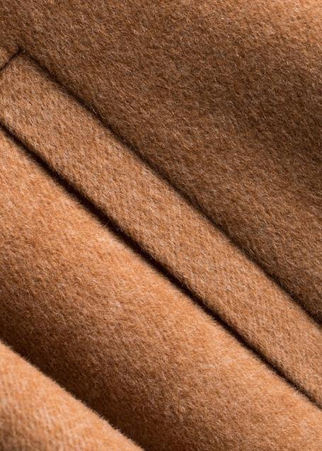 Unique Peter Pan Collar Pockets Fine Trench Coat Brown Daily Woolen Coats