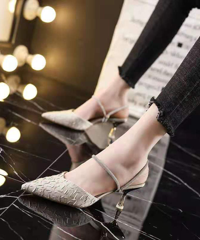 Unique Pointed Toe Stiletto Black Genuine Leather Wear on Both Sides
