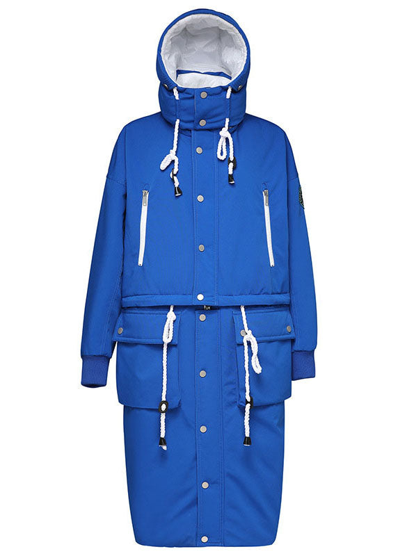 Unique Royal Blue Hooded Removable Winter Duck Down Winter Coats