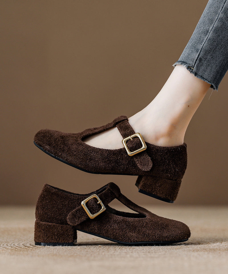 Unique Splicing Chunky Loafers for Red Suede