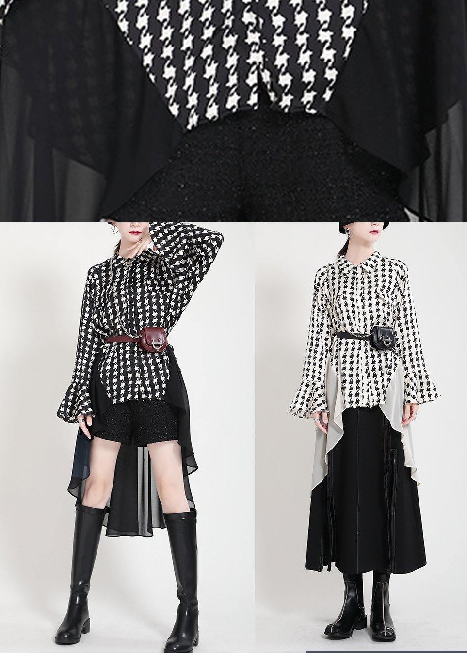Unique White Print Patchwork asymmetrical design Trench Summer