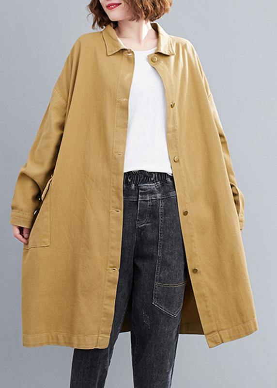 Unique Yellow Clothes for Lapel Patchwork Daily Spring Blouses