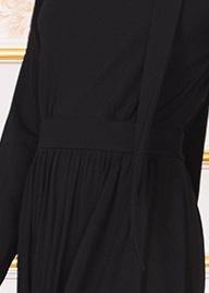 Unique Black Cotton Clothes V Neck Dresses