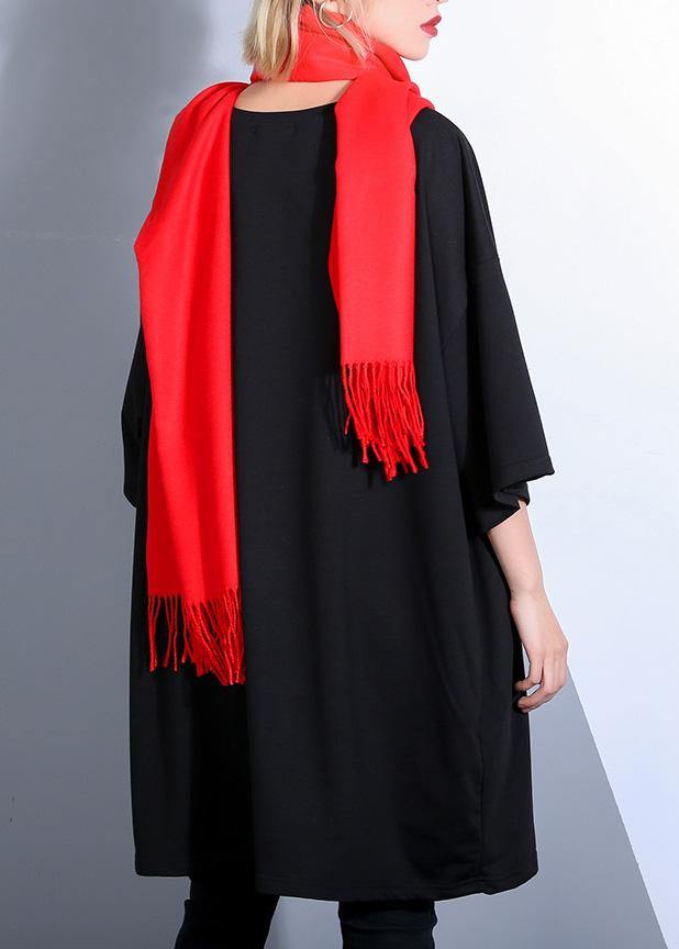 Unique Black Printing Cotton Wardrobes Fabrics O Neck European Short Summer Dresses