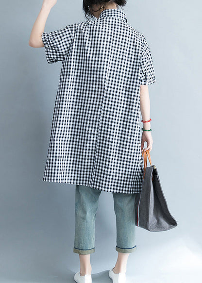Unique Black Red Cotton Linen Shirts Stylish Lapel Pockets Oversized Summer Shirts