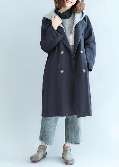 Unique Double Breast Fine Clothes for Navy Oversized Jackets Fall