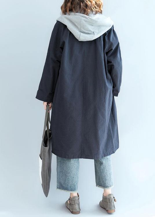 Unique Double Breast Fine Clothes for Navy Oversized Jackets Fall