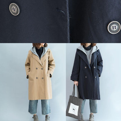 Unique Double Breast Fine Clothes for Navy Oversized Jackets Fall
