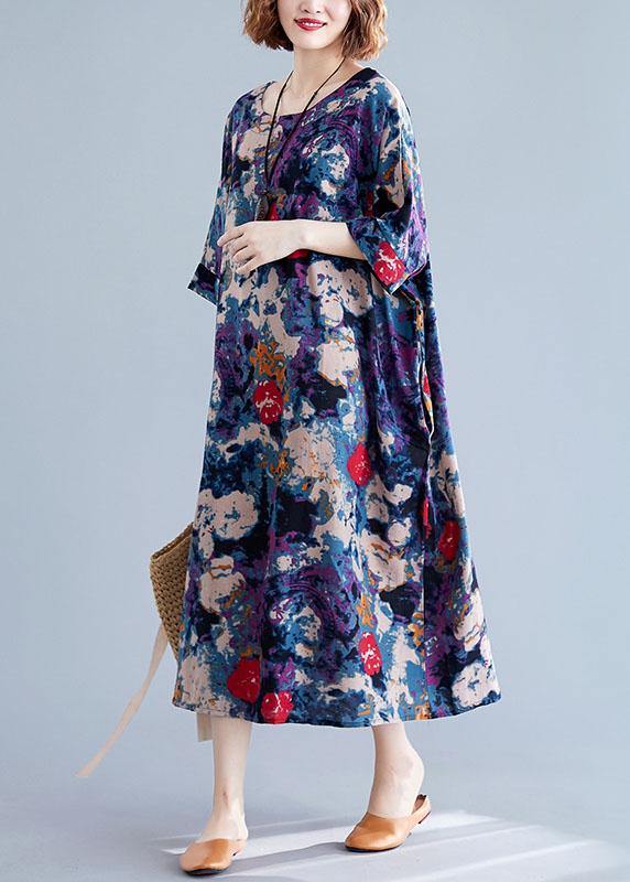 Unique Cotton Dresses O Neck Baggy Maxi Dresses