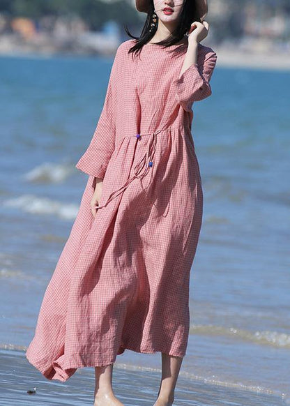 Unique High Waist Linen Spring Dresses Ideas Red Plaid Dresses