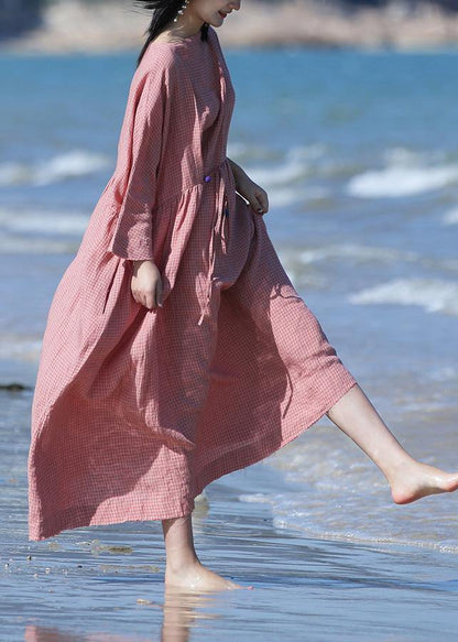 Unique High Waist Linen Spring Dresses Ideas Red Plaid Dresses