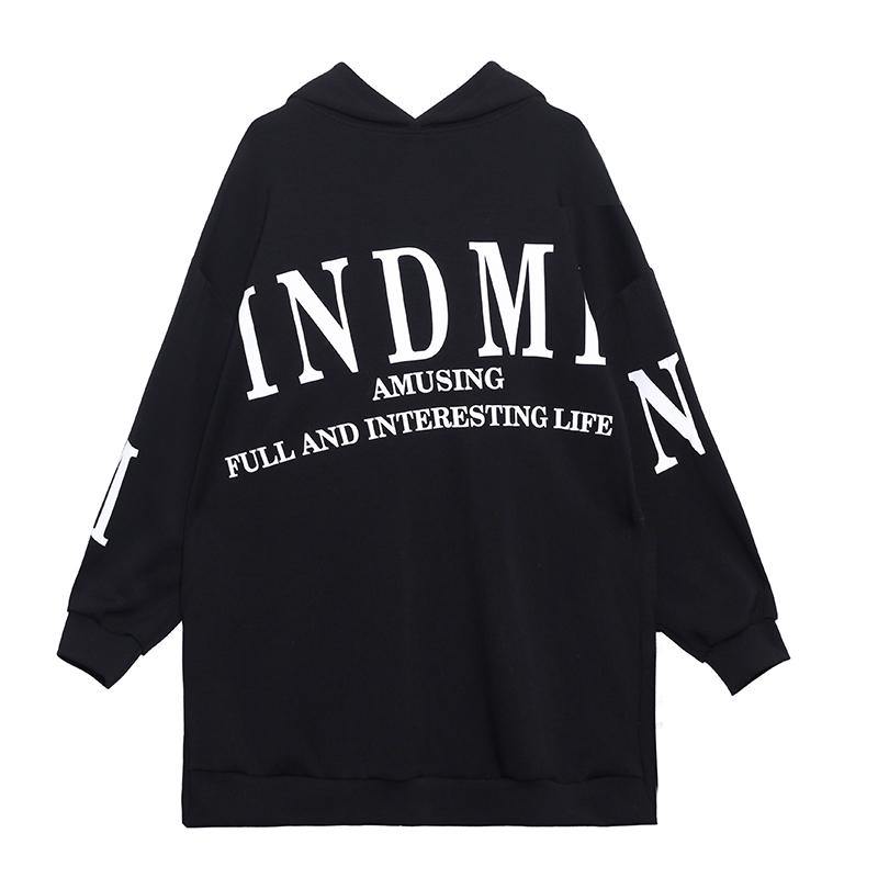Unique hooded patchwork false two pieces tops Fashion Ideas black tops