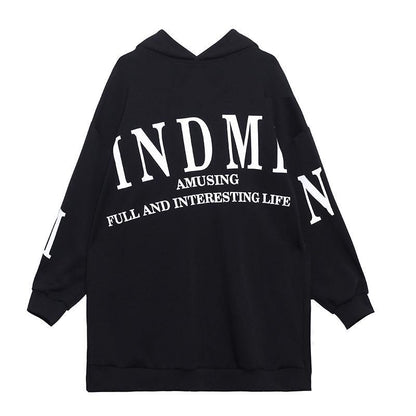 Unique hooded patchwork false two pieces tops Fashion Ideas black tops