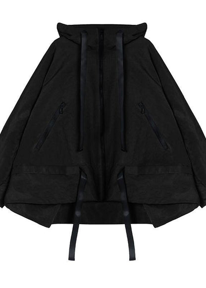 Unique Hooded Pockets Fall Coat Army Green Baggy Coat