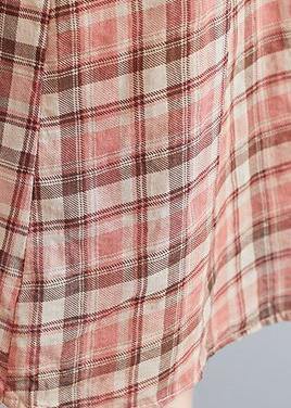 Unique O Neck Tie Waist Clothes Neckline Yellow Plaid Loose Dress