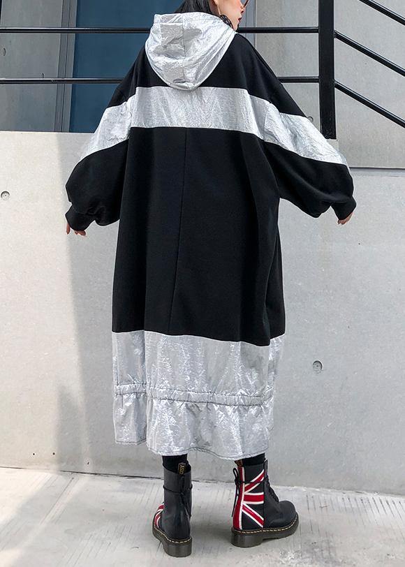 Unique Patchwork Hooded Cotton Tunic Ideas Black Dress