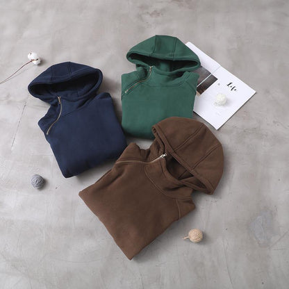 Unique zippered cotton hooded tops women blouses Wardrobes brown blouses