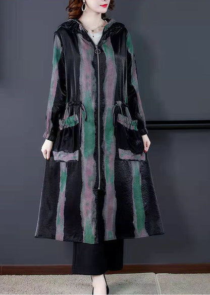 Unique Tie Waist Cotton High Neck Dresses Catwalk Black Loose Dress