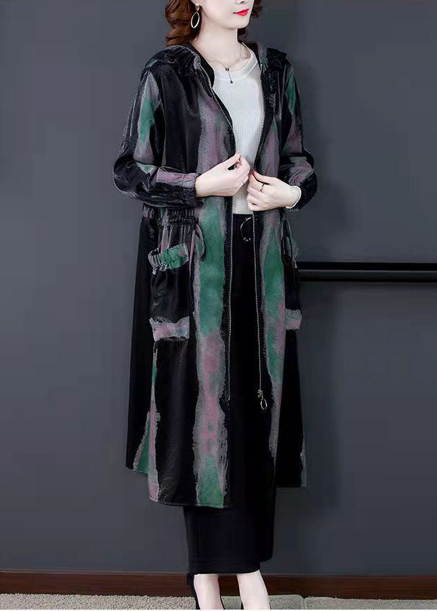 Unique Tie Waist Cotton High Neck Dresses Catwalk Black Loose Dress