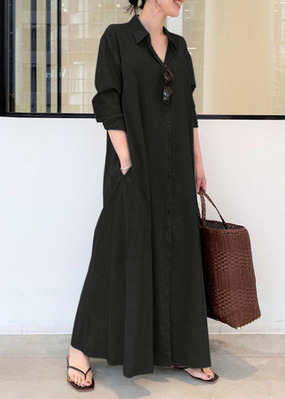 Army Green Oversized Cotton Robe Dresses Spring