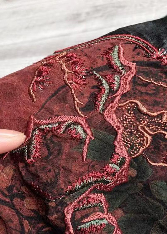 Black Embroideried Chinese Button Silk Jacket Bracelet Sleeve