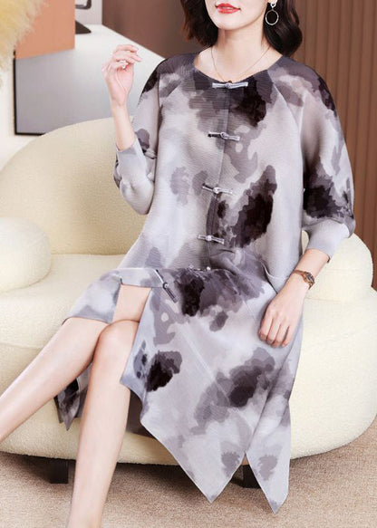 Black Oversized Tie Dye Shirt Dresses Summer