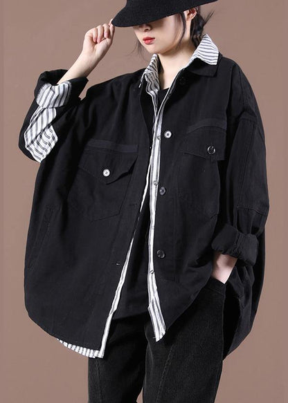 Black Pockets Coat Spring