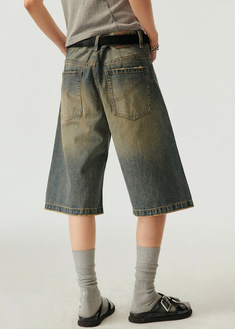 Blue Pockets High Waist Denim Shorts Summer