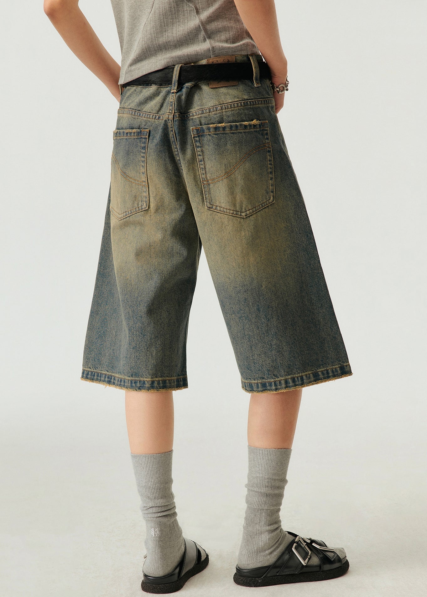 Blue Pockets High Waist Denim Shorts Summer