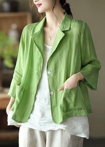 Vintage Blue Pockets Patchwork Coats Long Sleeve