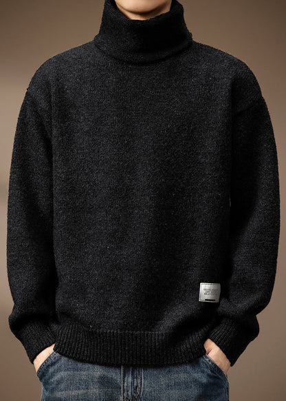 Coffee Cozy Thick Knit Wool Knit Turtleneck Winter