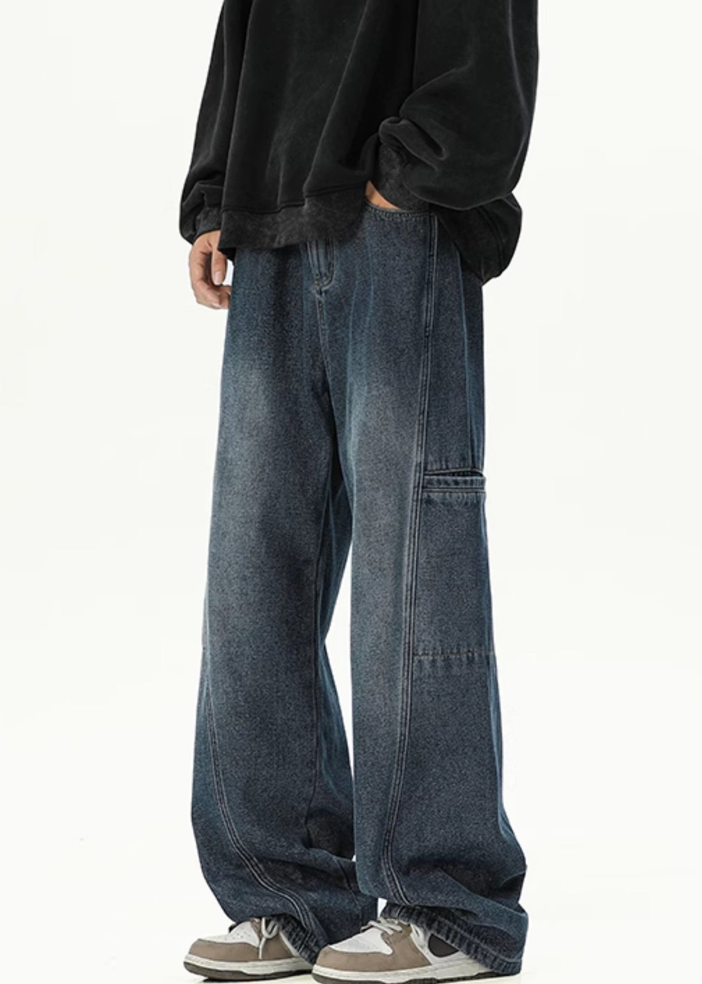 Coffee Pockets Original Design Denim Pants Spring