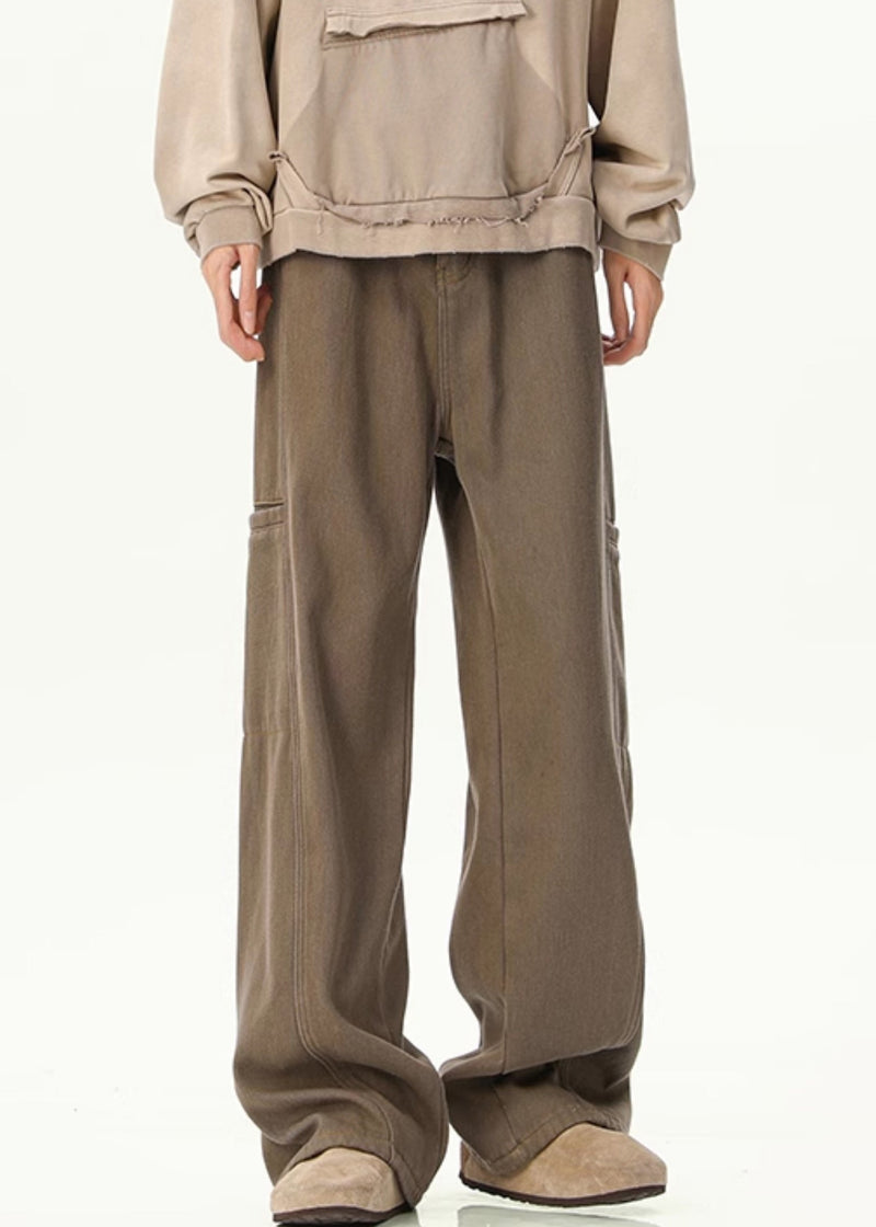 Coffee Pockets Original Design Denim Pants Spring