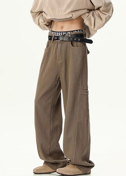 Coffee Pockets Original Design Denim Pants Spring