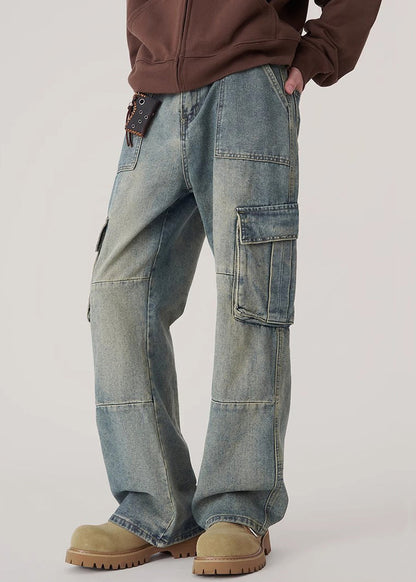 Denim Blue Pockets Original Design Pants Spring