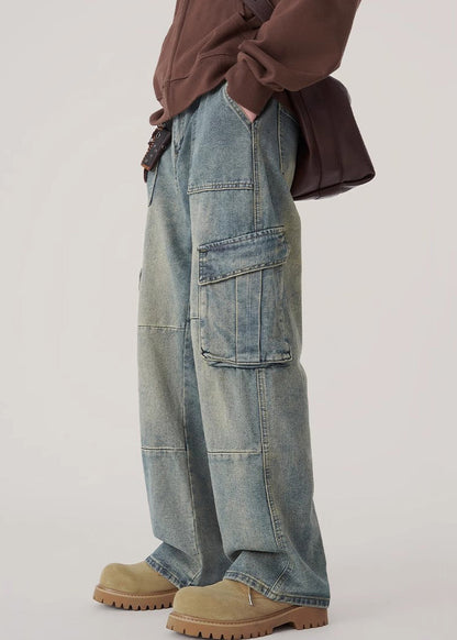 Denim Blue Pockets Original Design Pants Spring