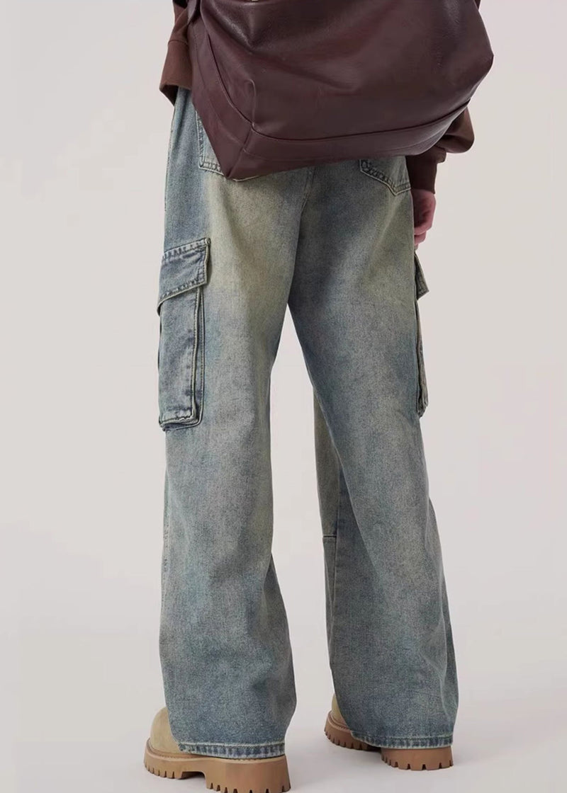 Denim Blue Pockets Original Design Pants Spring