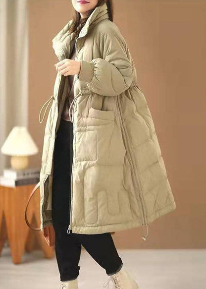 Duck Egg Green Cinched Thick Duck Down Down Coat Winter