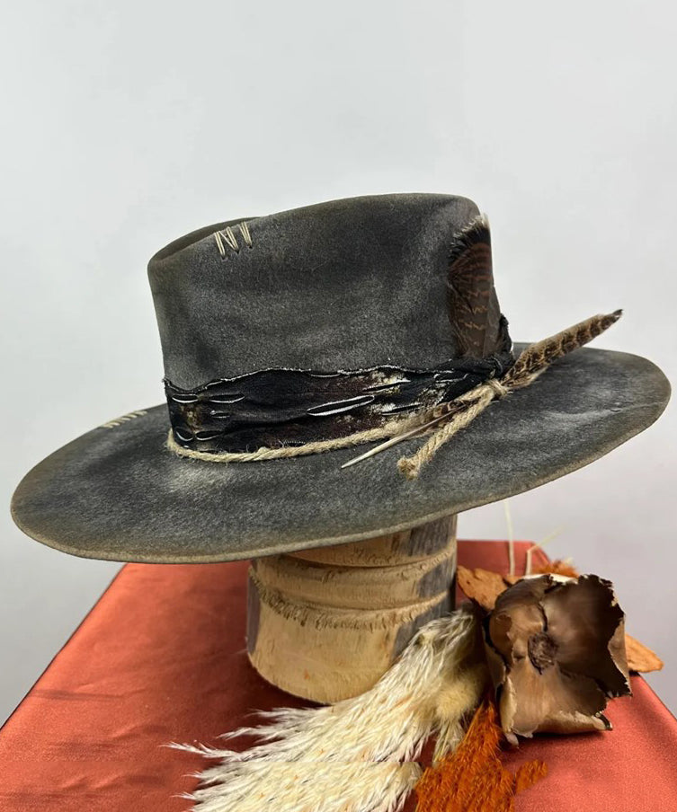 Style Blue Wool Cowboy Hat