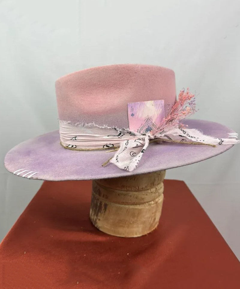 Style Blue Wool Cowboy Hat
