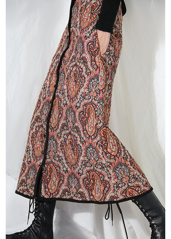 French Print Fine Cotton Filled Skirts Winter