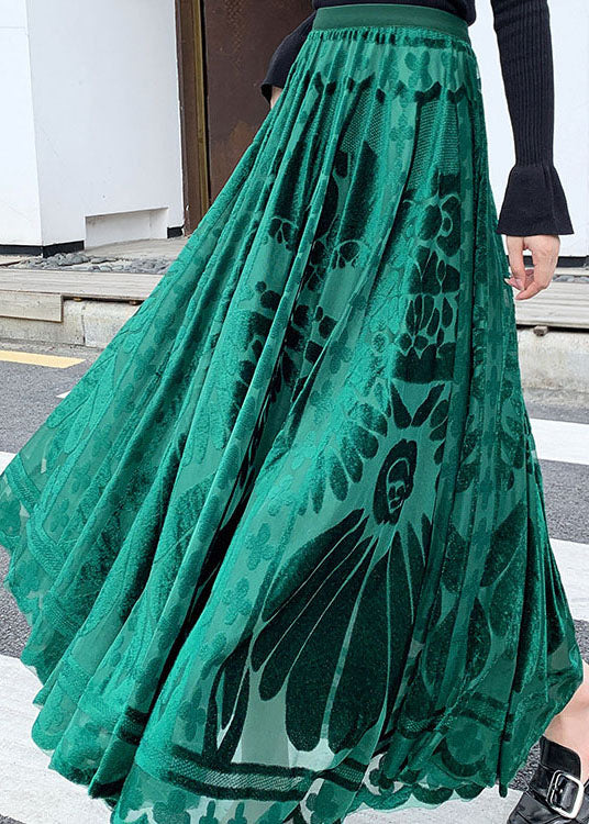 Green Velour Skirts Winter