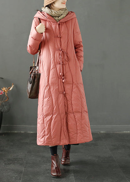 Green Hooded Tasseled Chinese Button Cotton Coats Winter