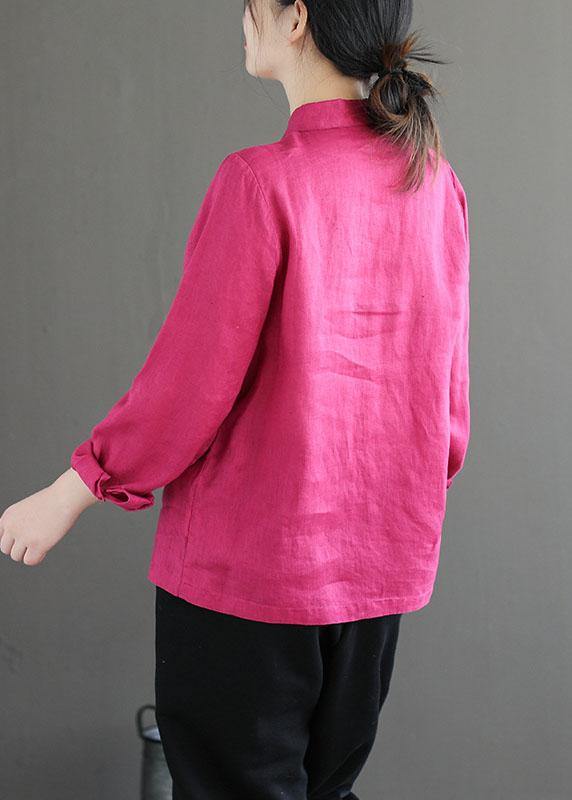 Vintage Green Peter Pan Collar Patchwork Summer Linen Blouses Long Sleeve