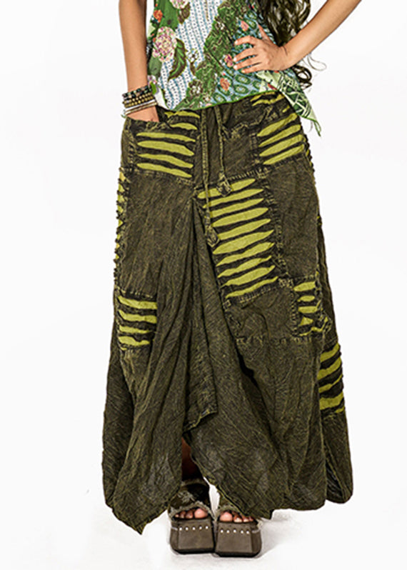 Green Tie Dye Flower Bud Skirt Summer