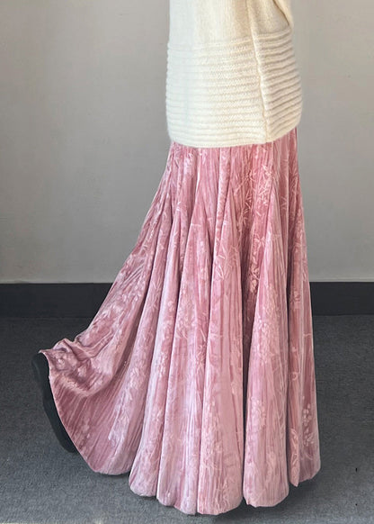 Jacquard Exra Large Hem Silk Velvet Skirt Spring