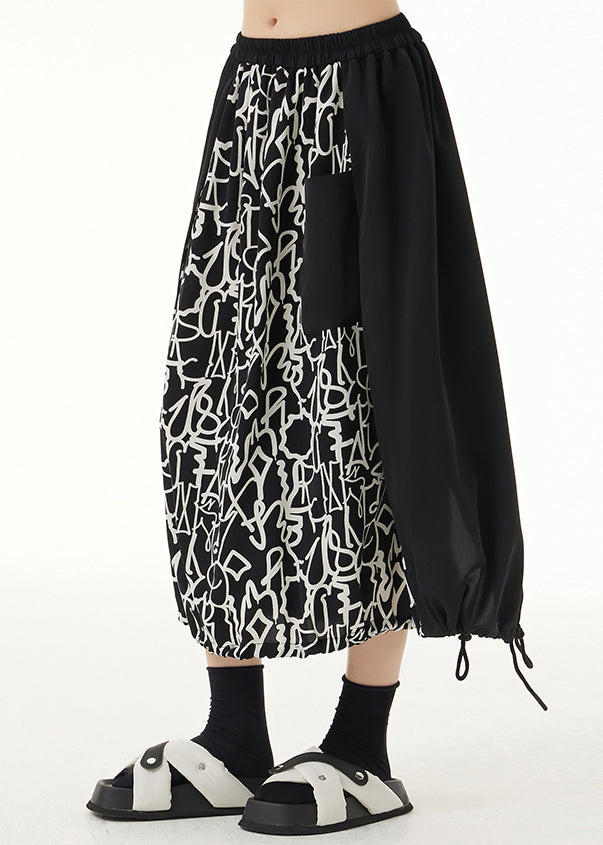 Print Pockets Patchwork Maxi Skirt Summer